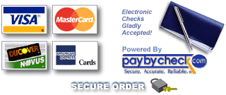 Visa, Mastercard, AE, Discover/Novus accepted